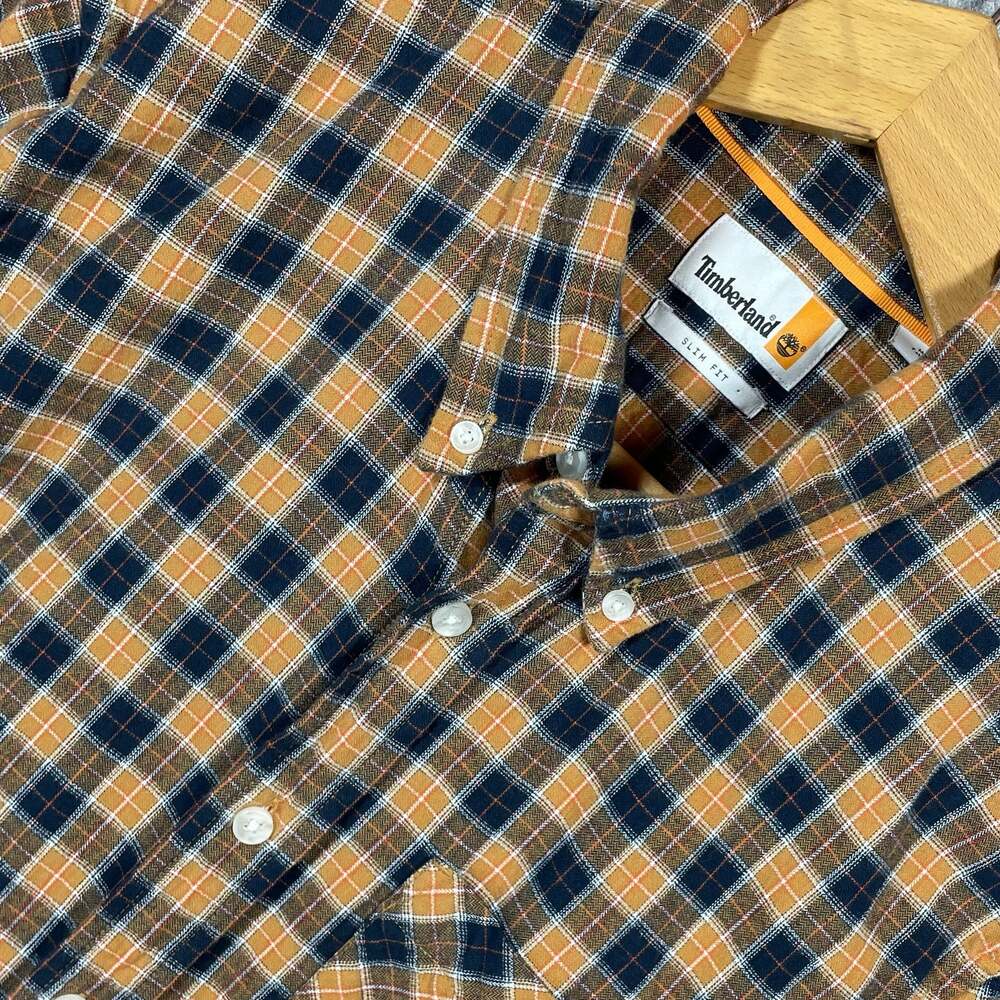 Timberland Men's Slim Fit Plaid Button Down Shirt Size M